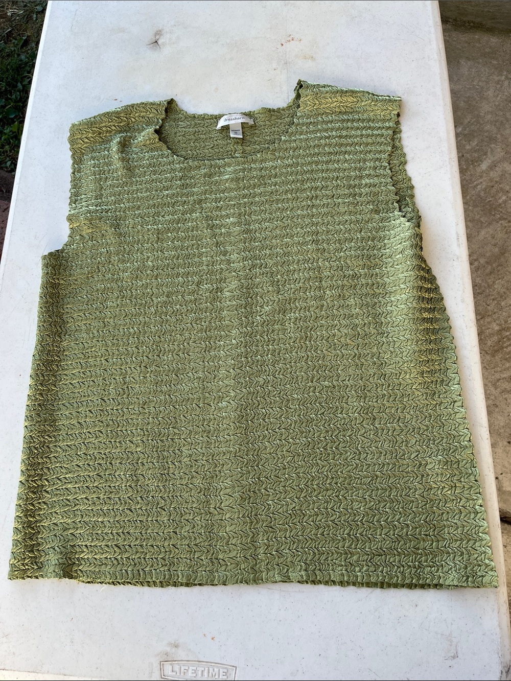 5 for $25 Dressbarn Textured Green Tank Top Size 3X